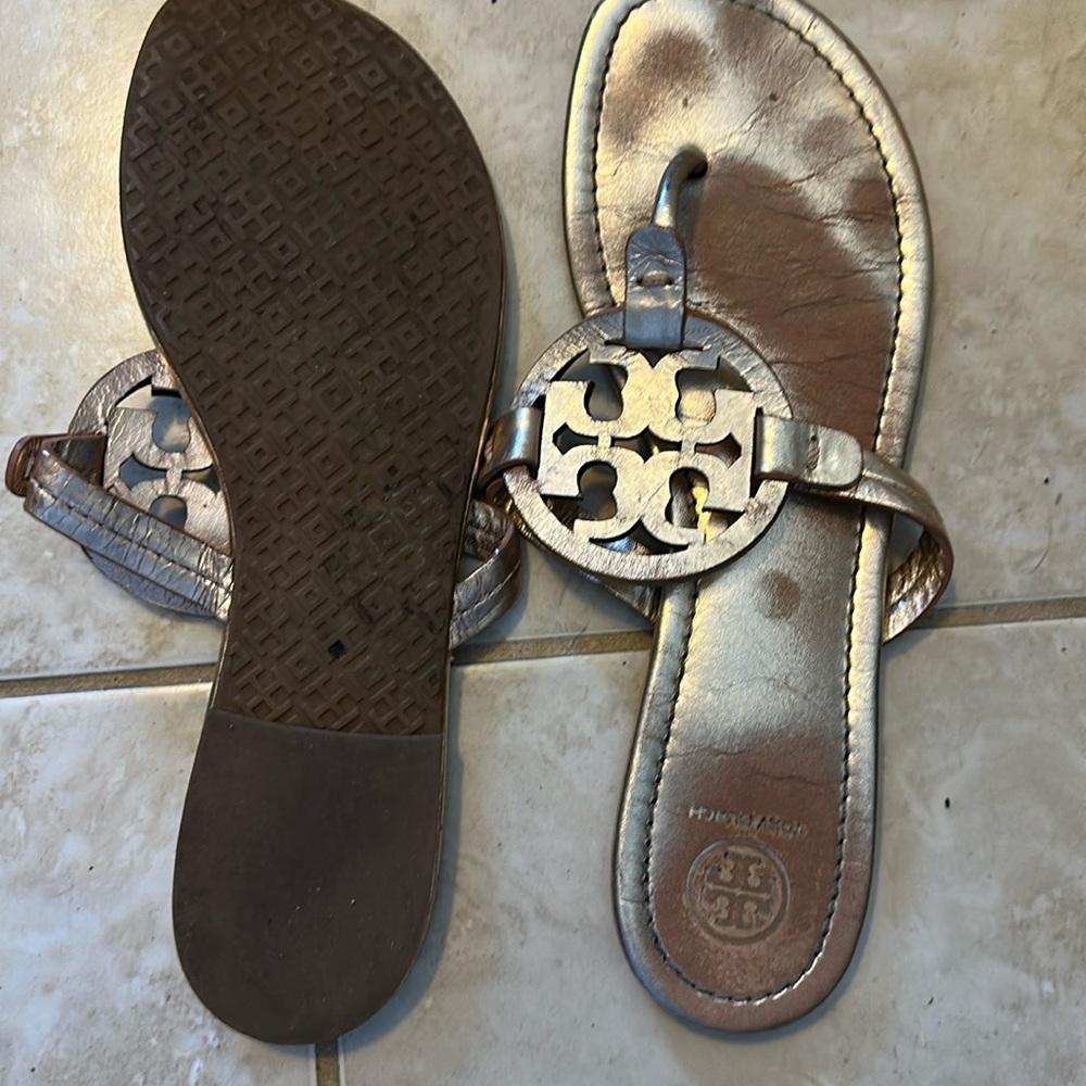 Rose gold Tory sandals